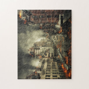 Disaster City Burning Jigsaw Puzzle