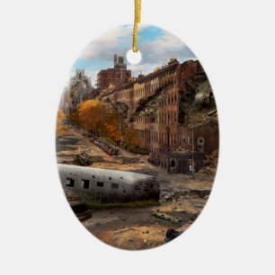 Disaster - New York, NY - No left turn on red Ceramic Ornament