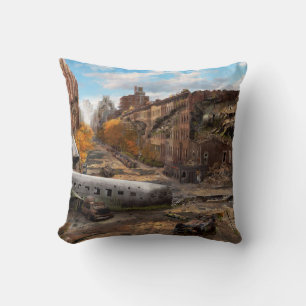 Disaster - New York, NY - No left turn on red Throw Pillow