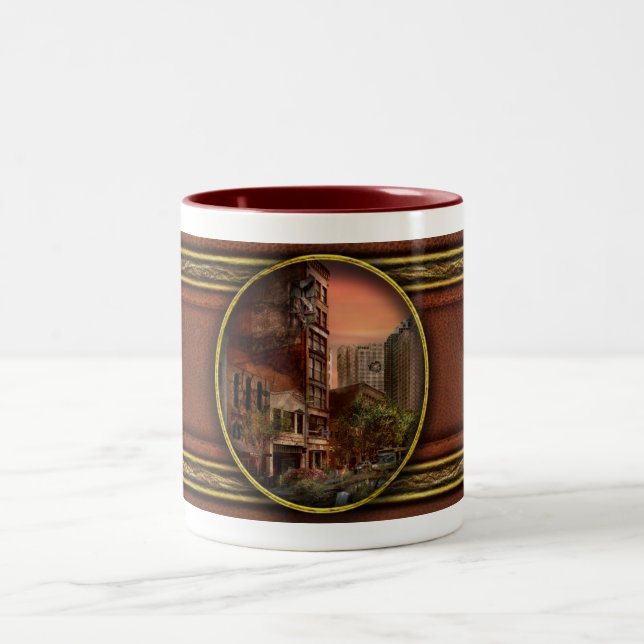 Disaster - Pittsburgh, PA - The Y2K Bug Two-Tone Coffee Mug (Center)