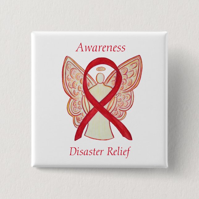 Disaster Relief Angel Awareness Ribbon Pins (Front)