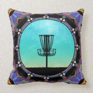 Disc Golf Abstract Basket 3 Throw Pillow