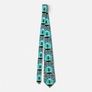 Disc Golf Abstract Basket 5 Tie