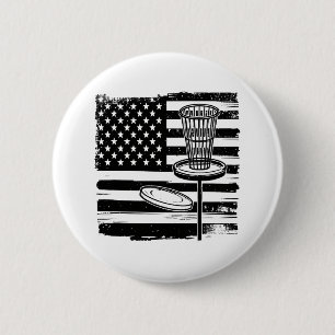 Disc Golf American Flag 2 Inch Round Button