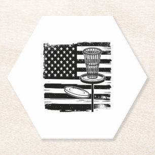 Disc Golf American Flag Paper Coaster