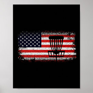 Disc Golf American Flag - Red White And Blue  Poster