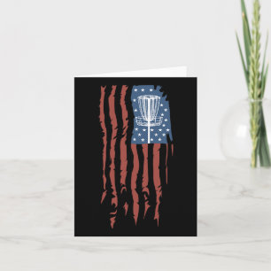 Disc Golf American Flag Retro Frisbee Sports Gift  Card