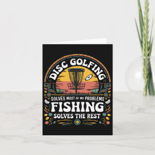Disc Golf And Fishing Lover Funny Outdoor Sports P Card