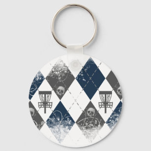 Disc Golf Argyle Design Keychain