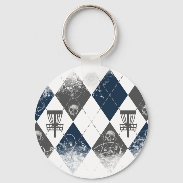 Disc Golf Argyle Design Keychain (Front)