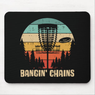 Disc Golf Bangin Chains Retro Frisbee Golfer Frolf Mouse Pad