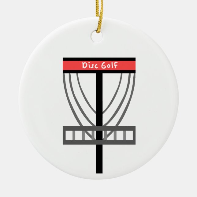 Disc Golf Basket Ceramic Ornament (Front)