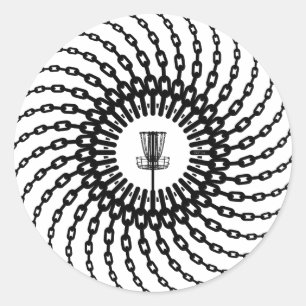 Disc Golf Basket Chains Classic Round Sticker