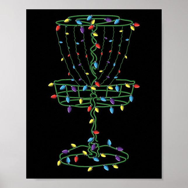 Disc Golf Basket Cool Disc Golf Frisbee Golfer Xma Poster (Front)
