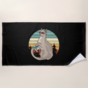 Disc Golf Basket Funny Cat Gift Player Beach Towel