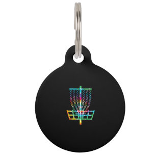 Disc Golf Basket - Hippie Rainbow Gift Pet Tag
