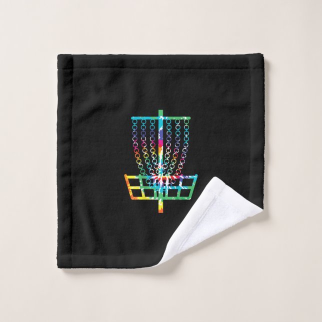 Disc Golf Basket - Hippie Rainbow Gift Wash Cloth (Wash Cloth)