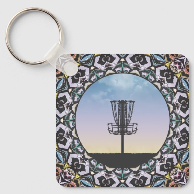 Disc Golf Basket Keychain (Front)