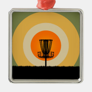 Disc Golf Basket Metal Ornament