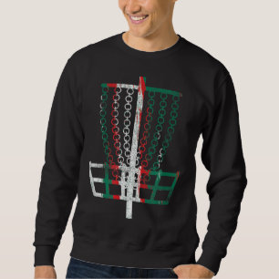 Disc Golf Basket Mexico Flag Colours Frisbee Golfe Sweatshirt