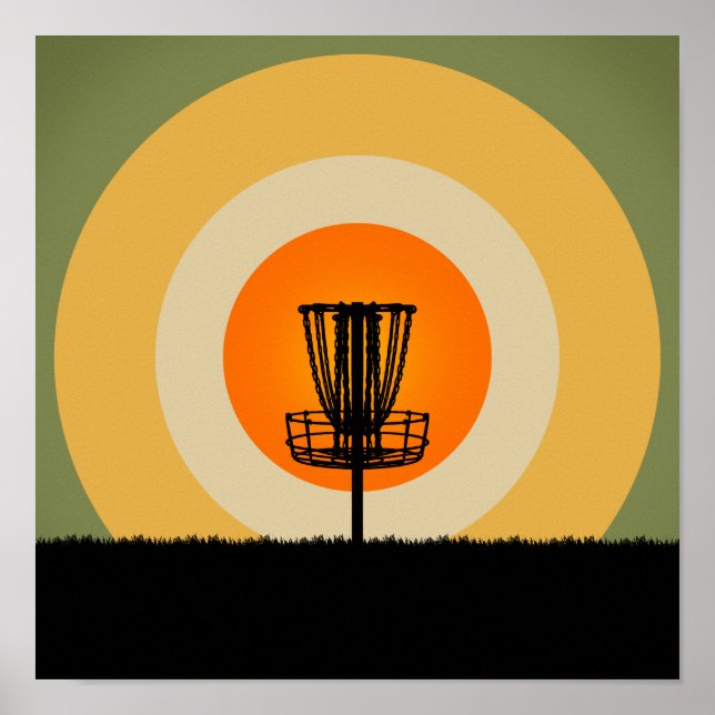 Disc Golf Basket Poster (Front)