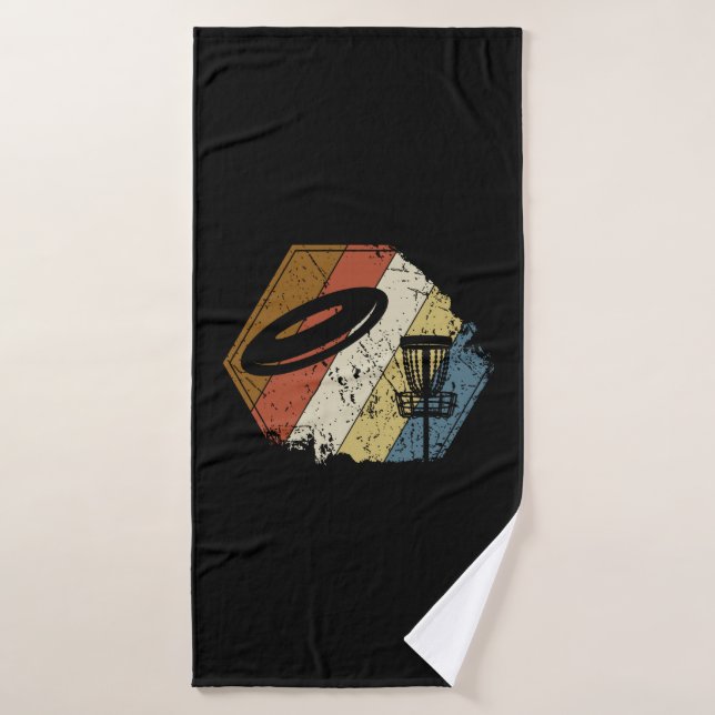 Disc Golf Basket Retro Bath Towel (Bath Towel)
