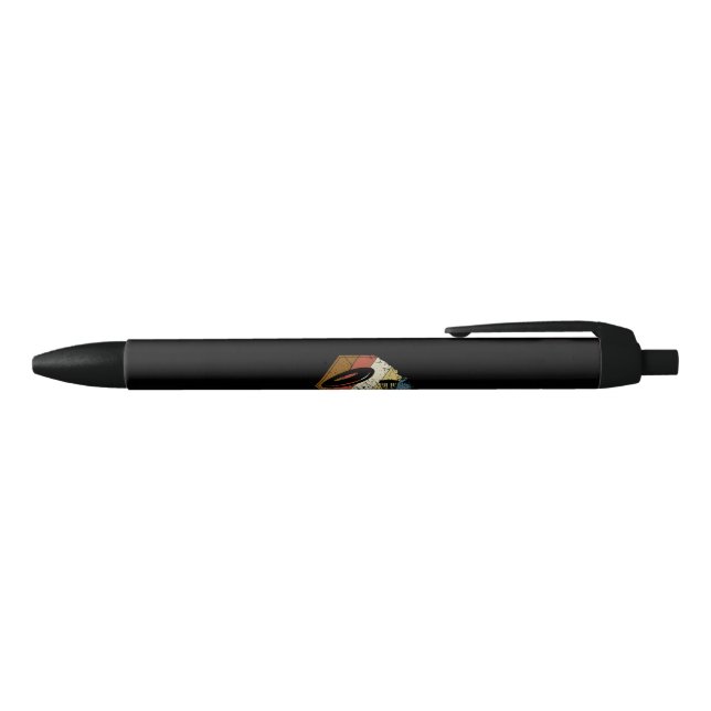 Disc Golf Basket Retro Black Ink Pen (Top)