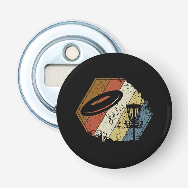 Disc Golf Basket Retro Bottle Opener (Front)