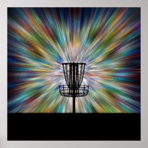 Disc Golf Basket Silhouette Poster