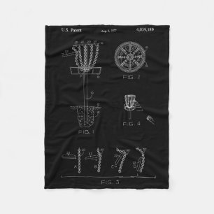 Disc Golf Basket Target Patent Design - Frolf  Fleece Blanket