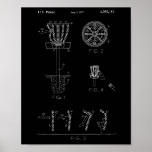 Disc Golf Basket Target Patent Design - Frolf Poster