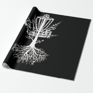 Disc Golf Basket Tree Frisbee Root Wrapping Paper