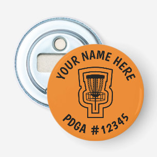 Disc Golf Bottle Opener Mini Marker - Name & PDGA#