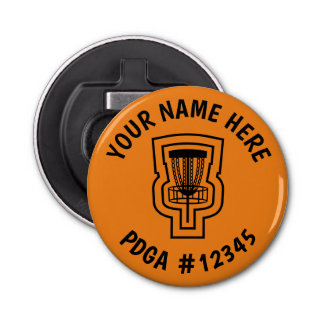 Disc Golf Bottle Opener Mini Marker - Name & PDGA#