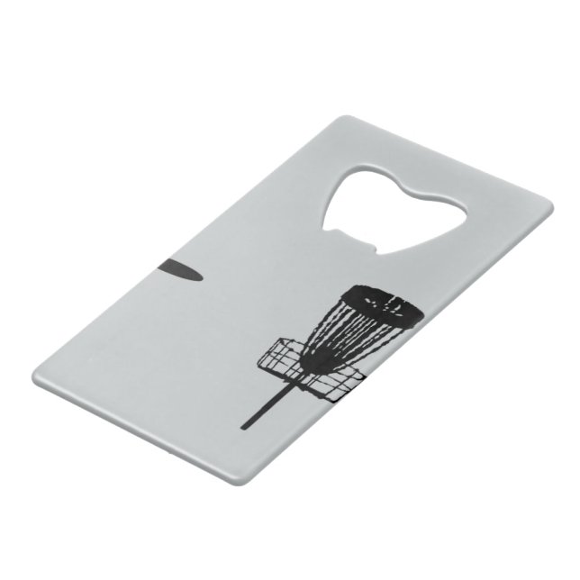 Disc Golf Bottle Opener - Obey The Line Wallet Bottle Opener (Front Angled)