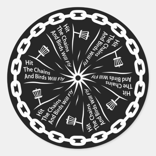 Disc Golf Chains And Birds Classic Round Sticker (Front)