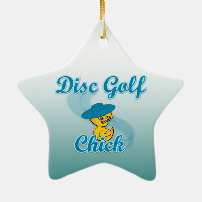Disc Golf Chick #3 Ceramic Ornament (Back)