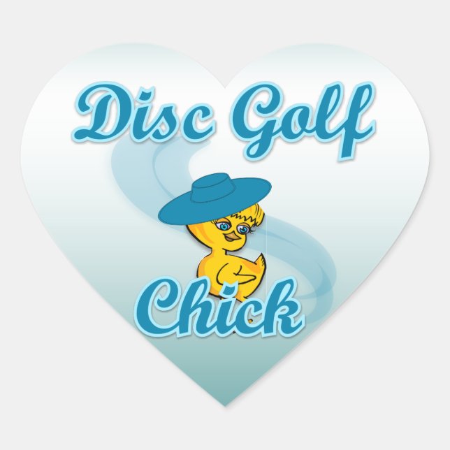 Disc Golf Chick #3 Heart Sticker (Front)