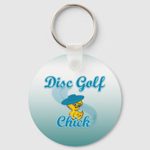 Disc Golf Chick #3 Keychain