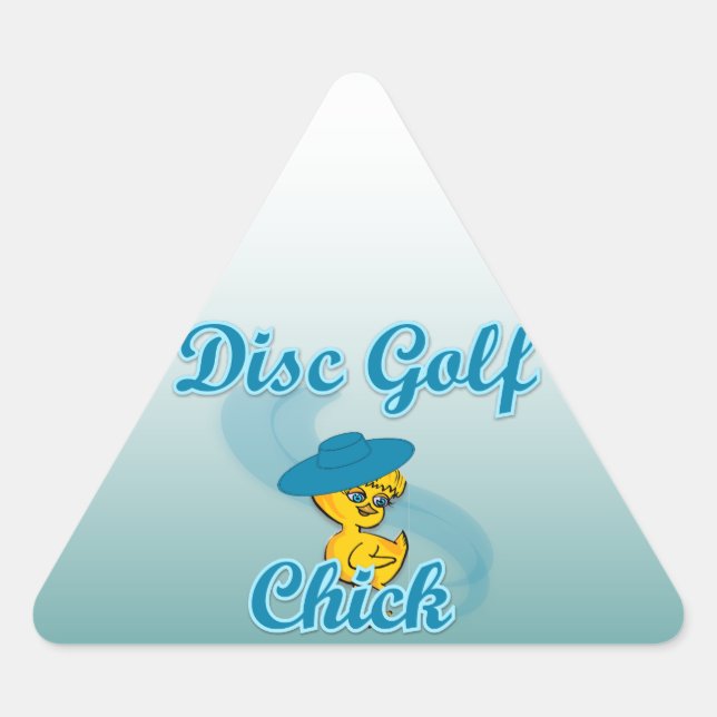Disc Golf Chick #3 Triangle Sticker (Front)
