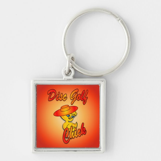 Disc Golf Chick #5 Keychain (Front)