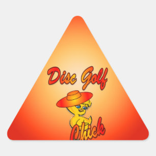 Disc Golf Chick #5 Triangle Sticker