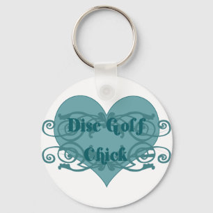 Disc golf chick keychain