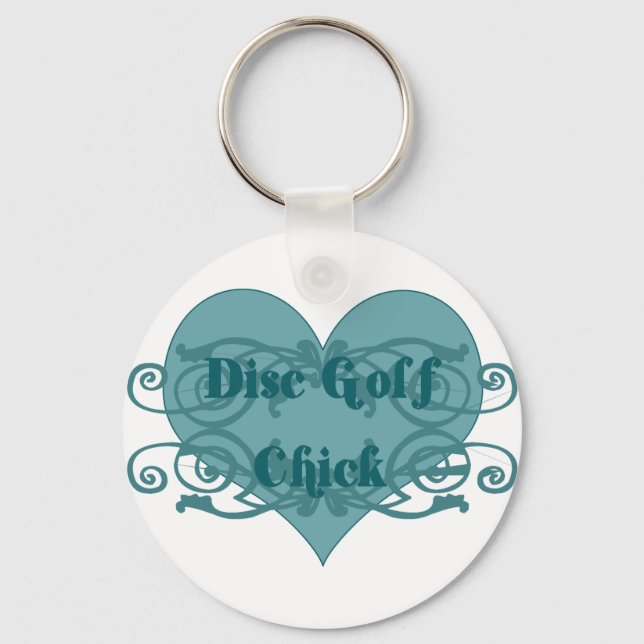 Disc golf chick keychain (Front)