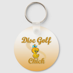 Disc Golf Chick Keychain