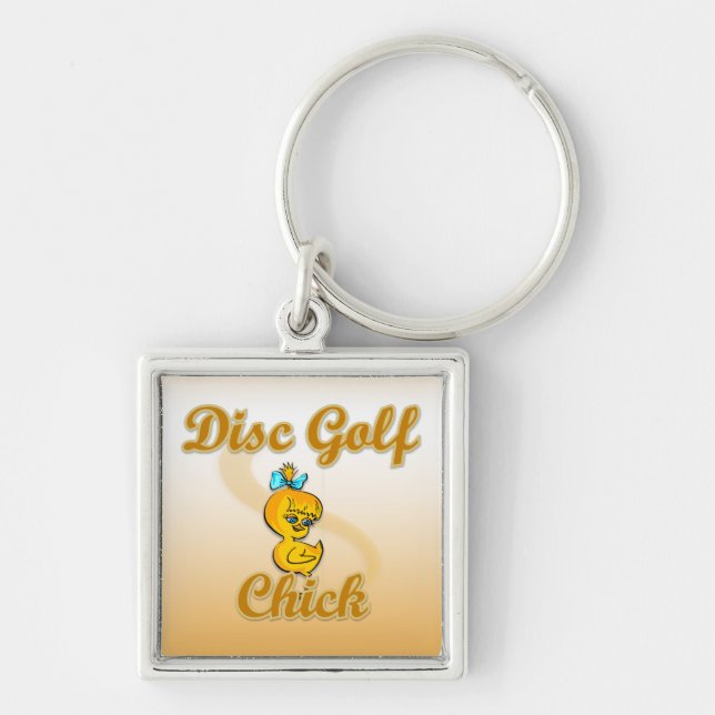 Disc Golf Chick  Keychain (Front)