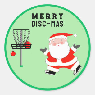 Disc Golf Christmas Classic Round Sticker