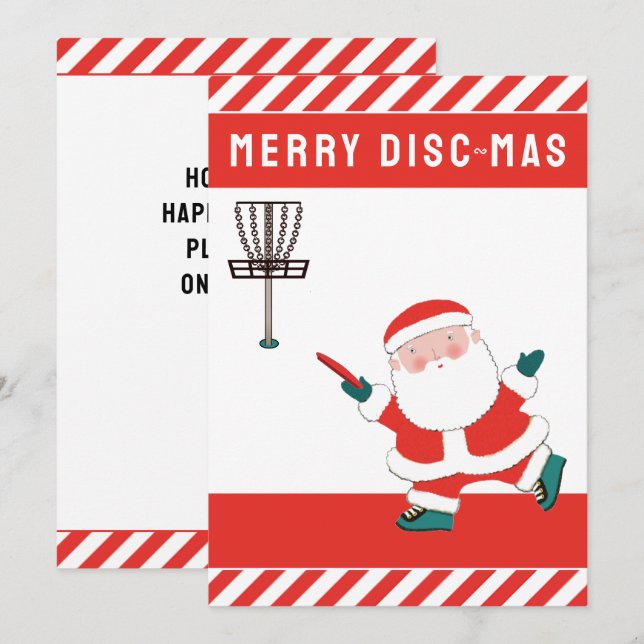 Disc Golf Christmas Holiday Card (Front/Back)