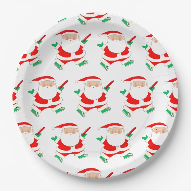 Disc golf Christmas Holiday Party Paper Plate (Front)
