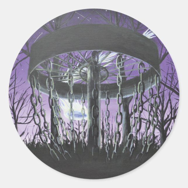 disc golf classic round sticker (Front)